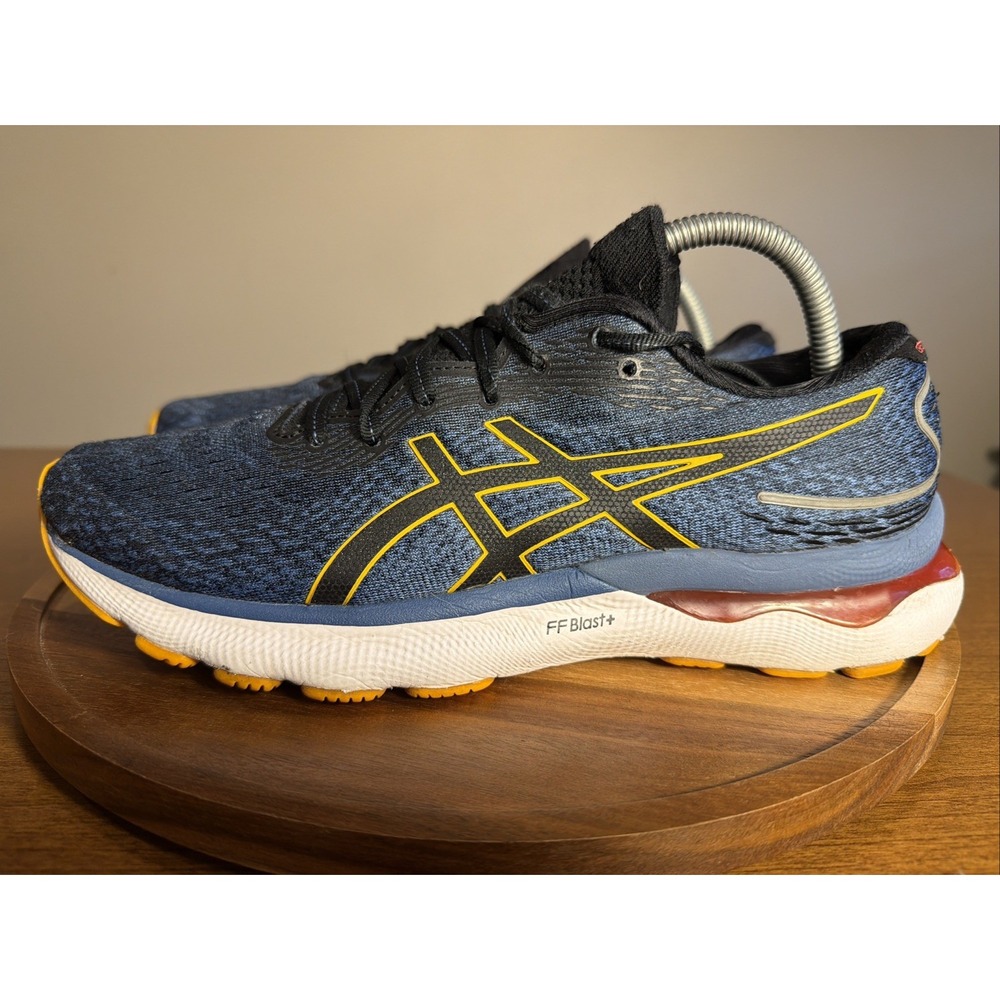 Asics Gel-Nimbus 24 Mens Size 9 Blue Yellow Running Shoes Sneakers 1011B359